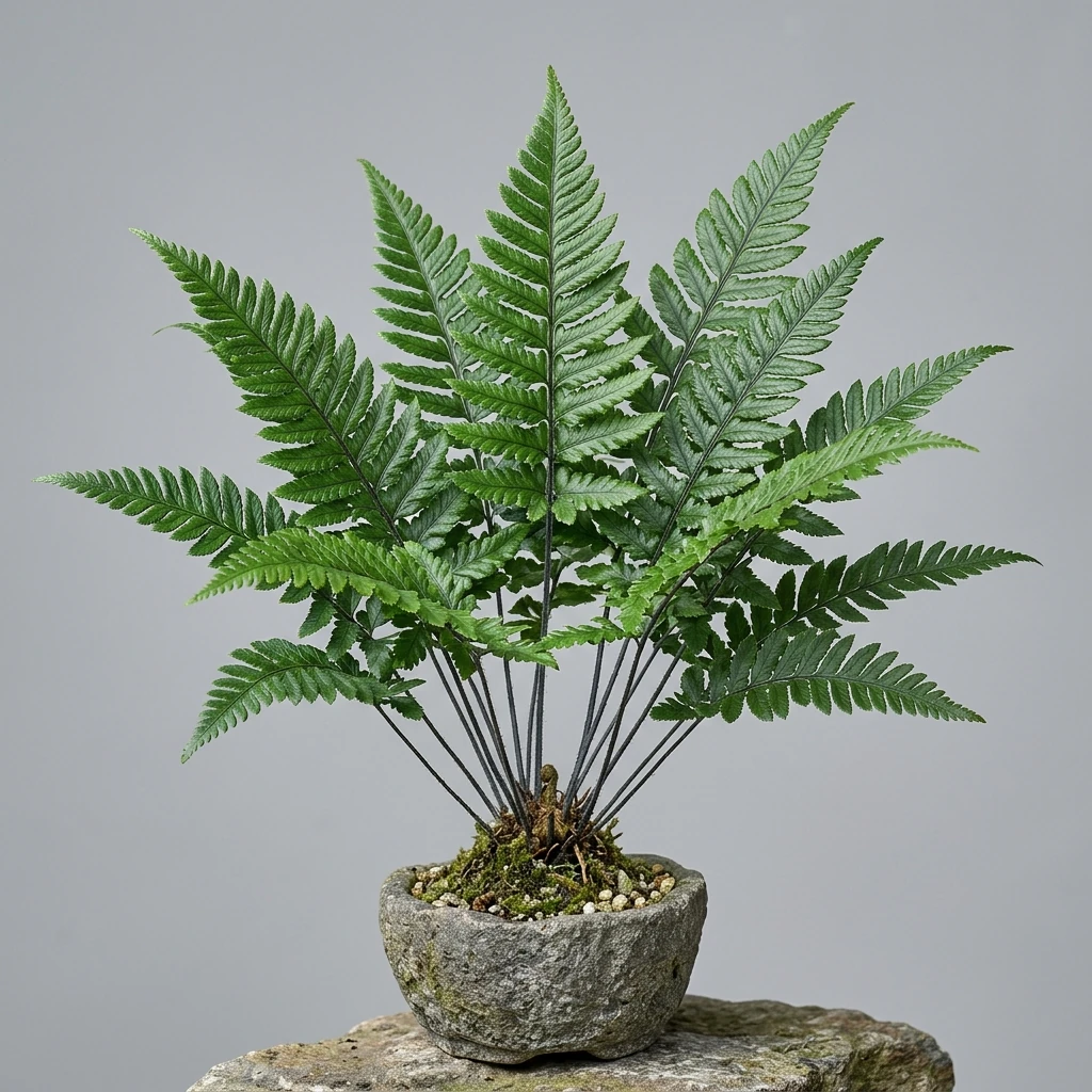 How to care and identify Korean Rock Fern (Polystichum tsus-simense 'Korean') - Plant AI care database