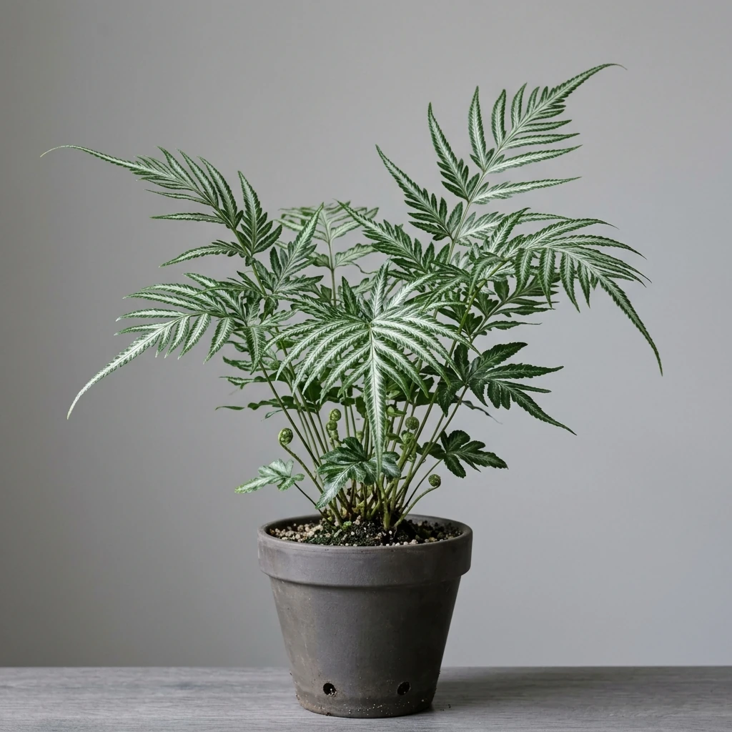 How to care and identify Silver Lace Fern (Pteris ensiformis 'Evergemiensis') - Plant AI care database