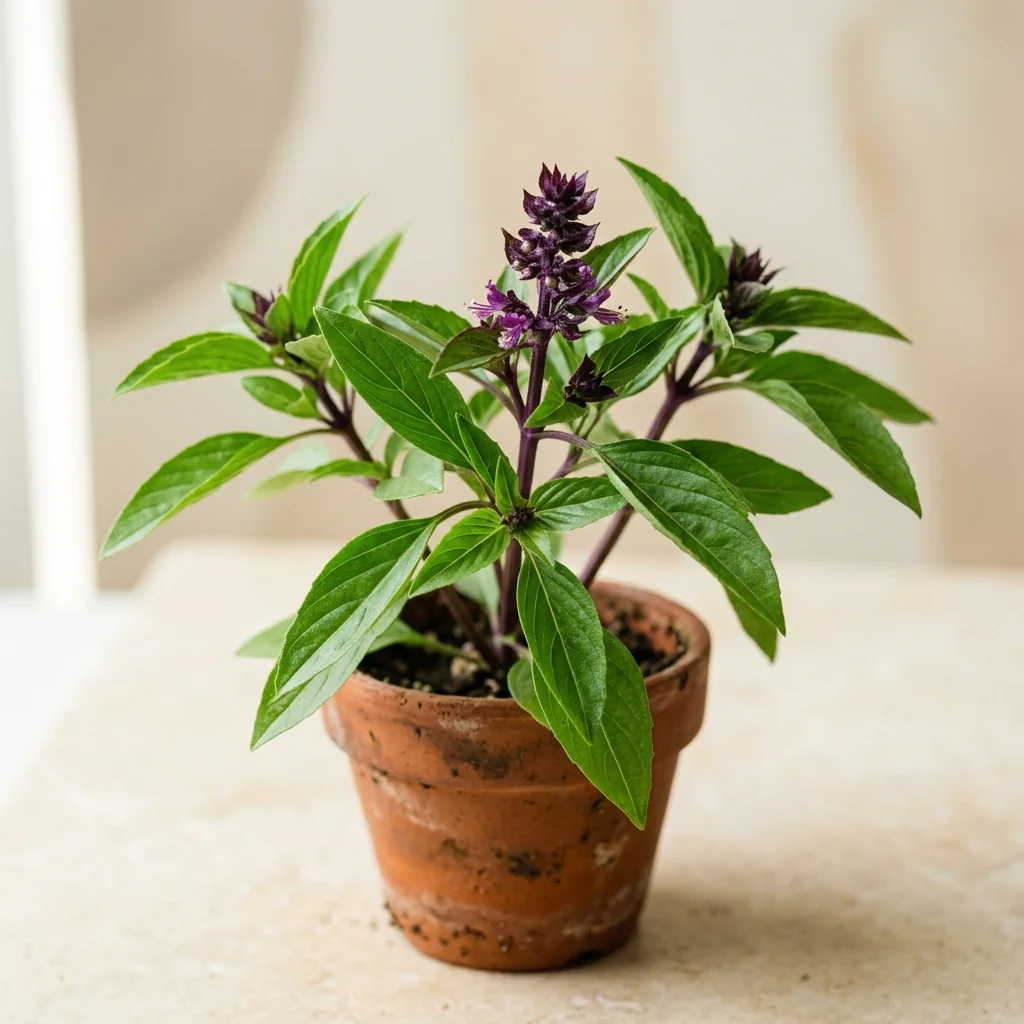 Snap & Identify Thai Basil (Ocimum basilicum var. thyrsiflora) - Plant AI care guides