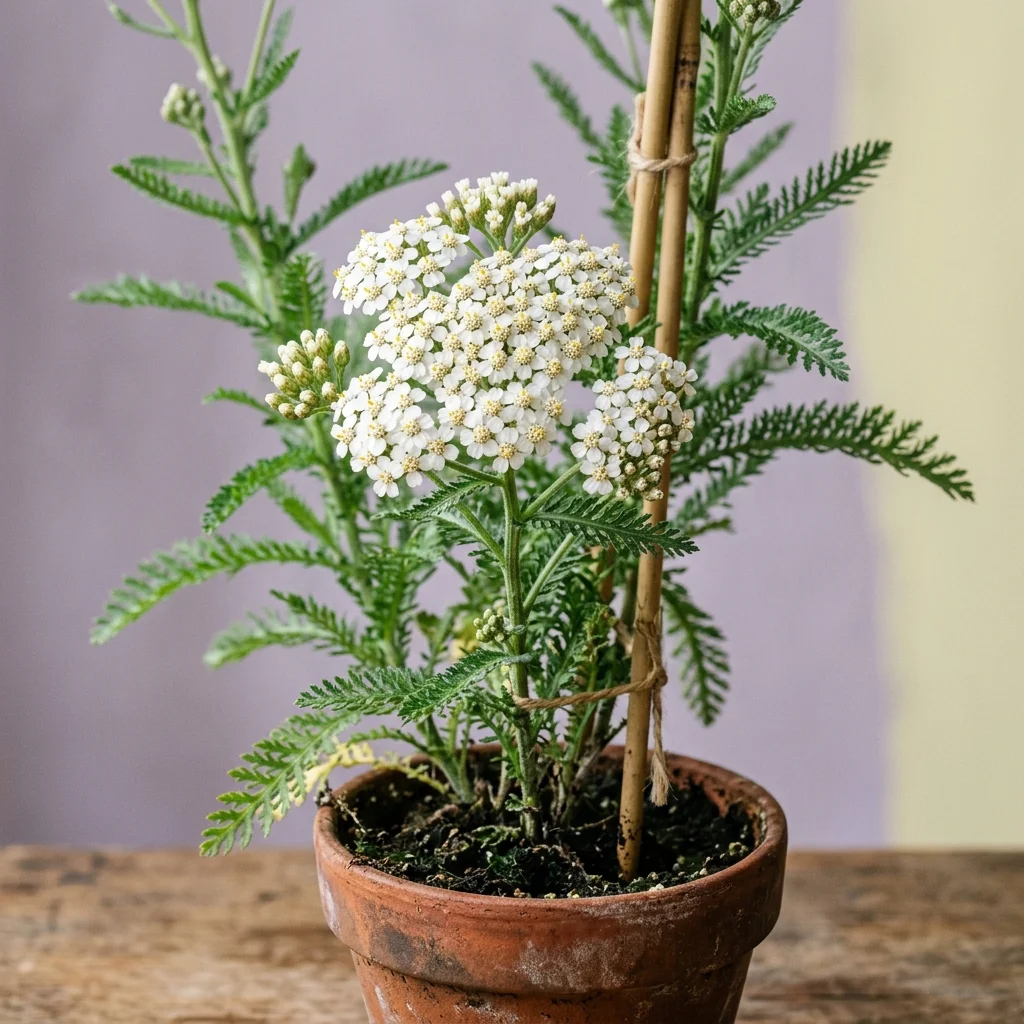 Botanical macro photography of Yarrow (Achillea millefolium) - Plant AI care database