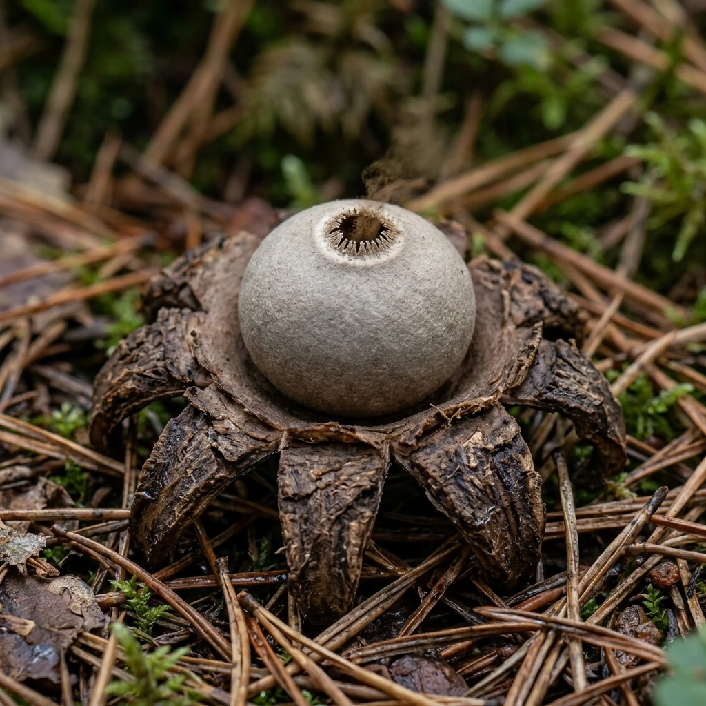 Snap & Identify Common Earthstar (Geastrum fimbriatum) - Plant AI care guides
