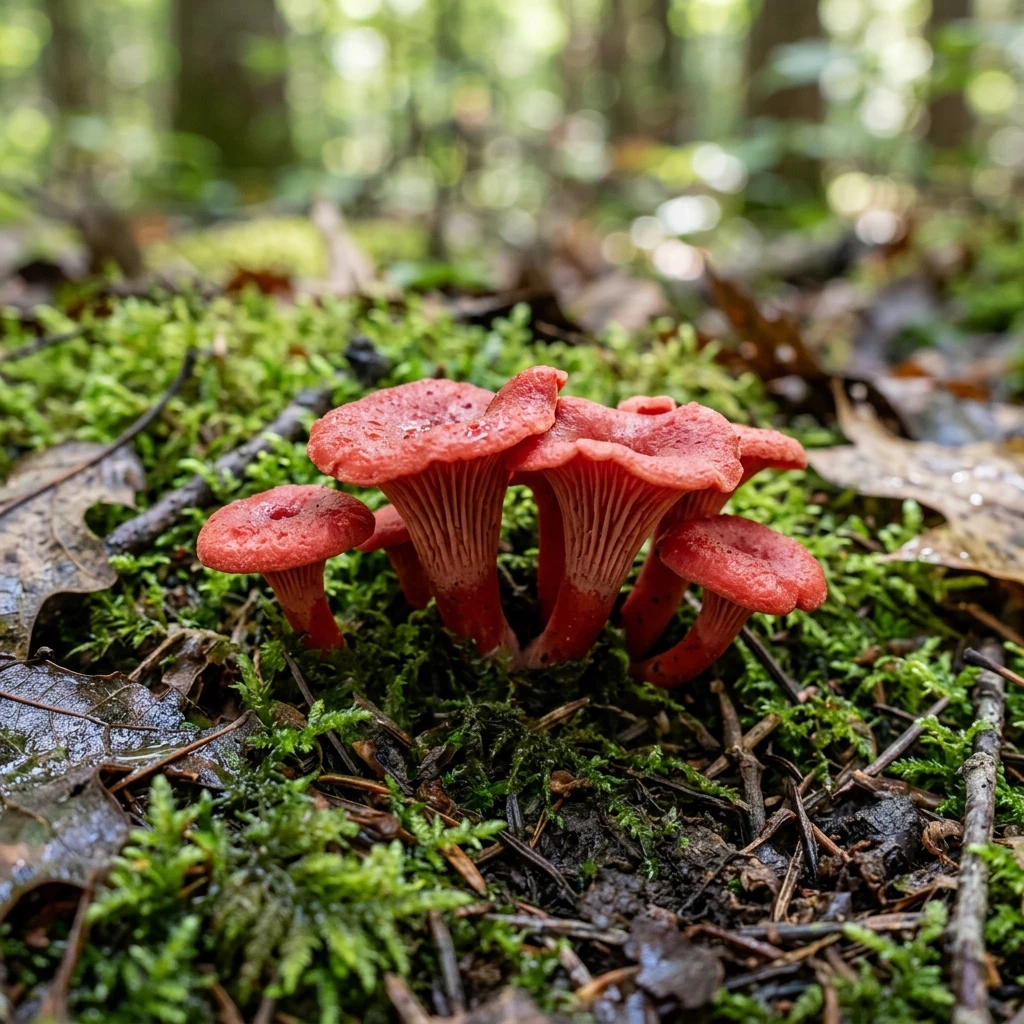 Snap & Identify Cinnabar Chanterelle (Cantharellus cinnabarinus) - Plant AI care guides