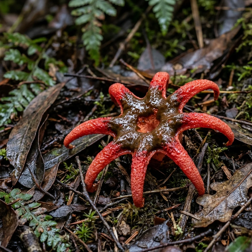 Snap & Identify Red Starfish Fungus (Aseroe rubra) - Plant AI care guides