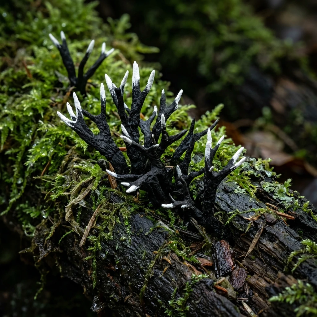 Snap & Identify Stag's Horn Fungi (Xylaria hypoxylon) - Plant AI care guides