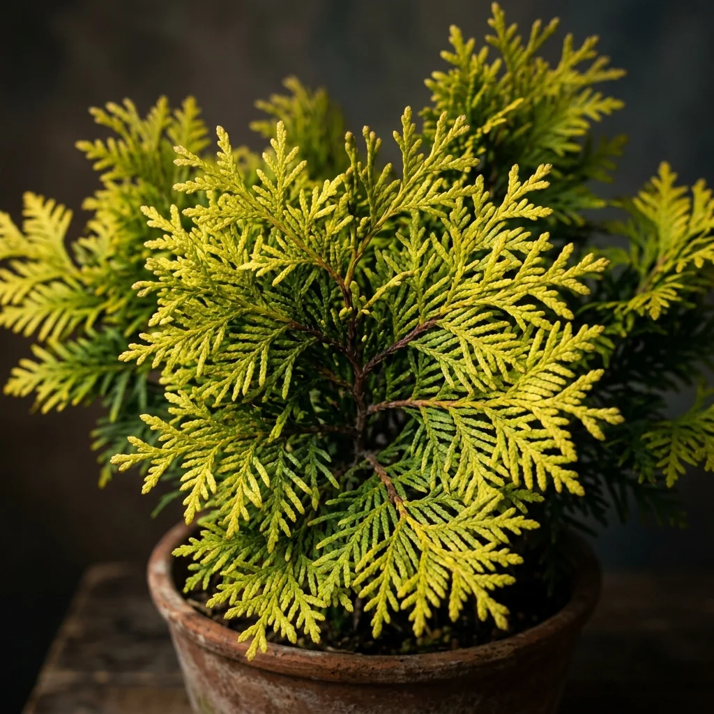 Botanical macro photography of Dwarf Arborvitae Shrub (Thuja occidentalis) - Plant AI care database