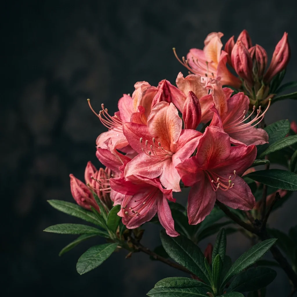 Botanical macro photography of Azalea (Rhododendron subg. Pentanthera) - Plant AI care database