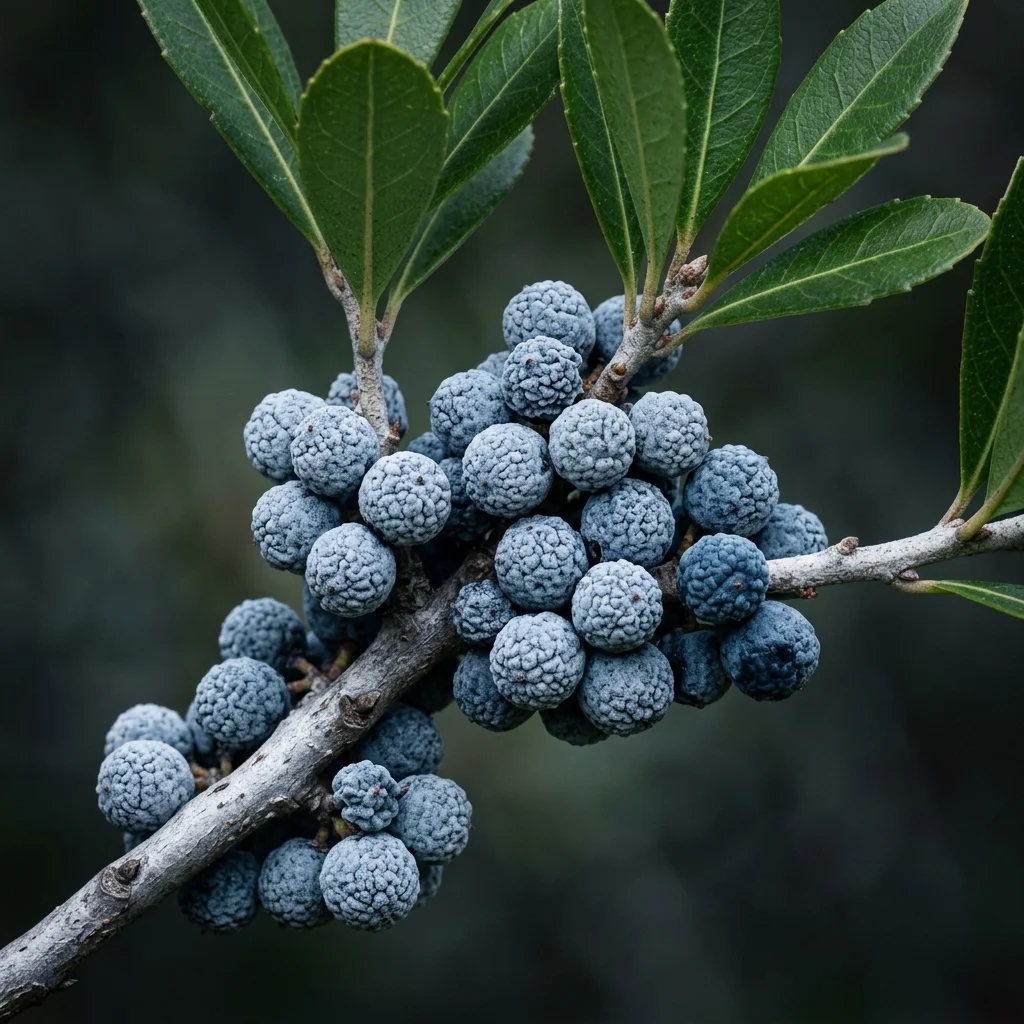 Botanical macro photography of Bayberry (Myrica pensylvanica) - Plant AI care database
