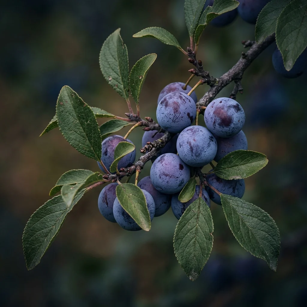 Botanical macro photography of Beach Plum (Prunus maritima) - Plant AI care database
