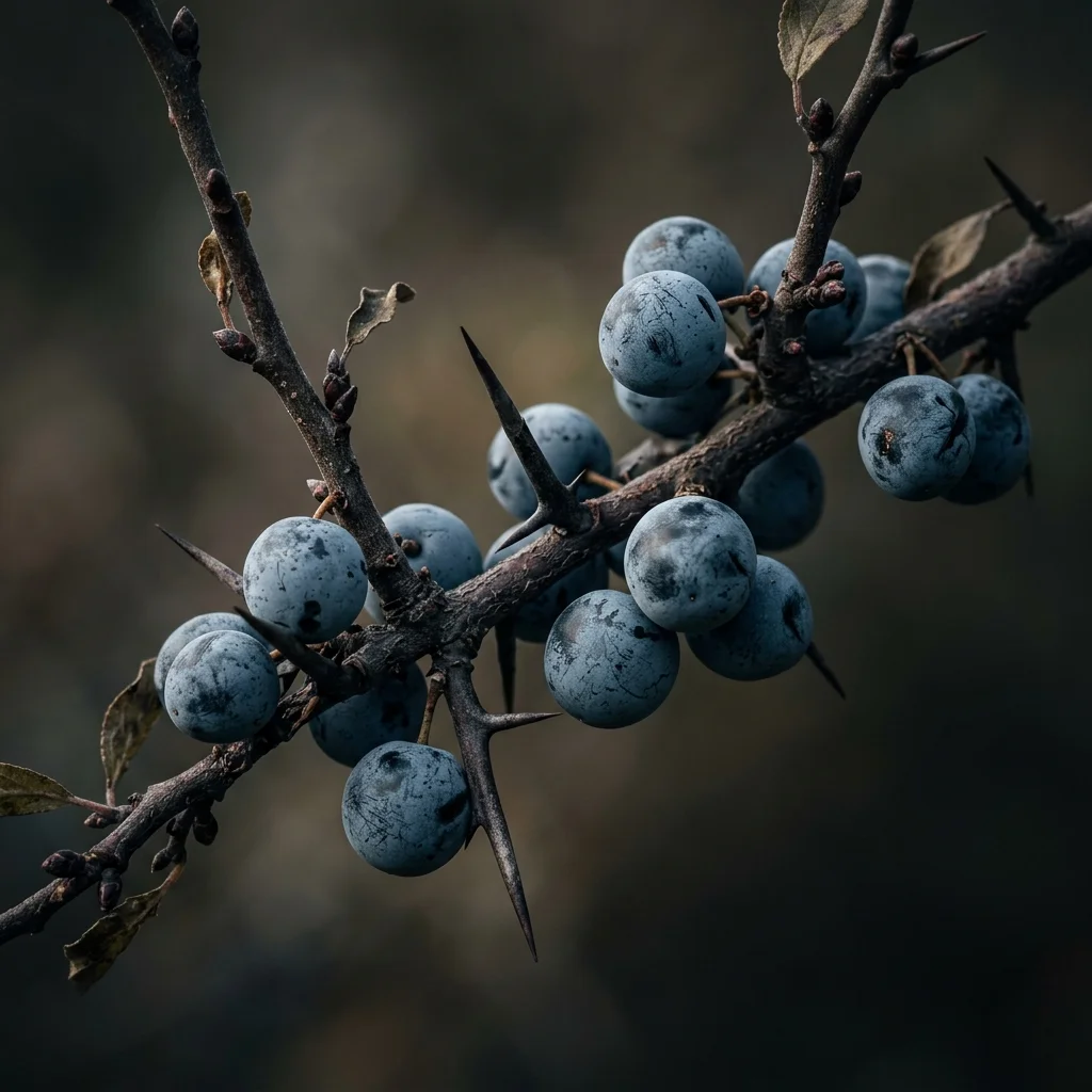 Botanical macro photography of Blackthorn (Prunus spinosa) - Plant AI care database