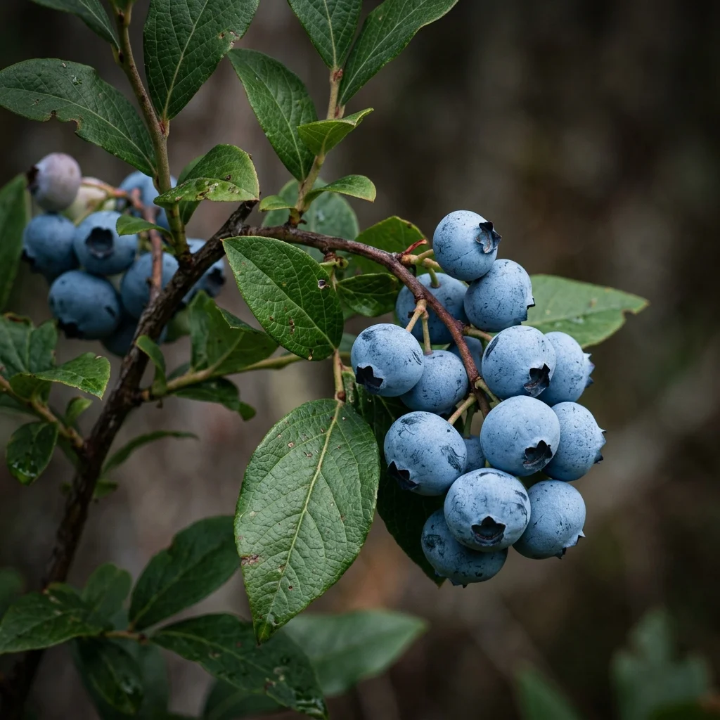 Botanical macro photography of Blueberry Shrub (Vaccinium corymbosum) - Plant AI care database