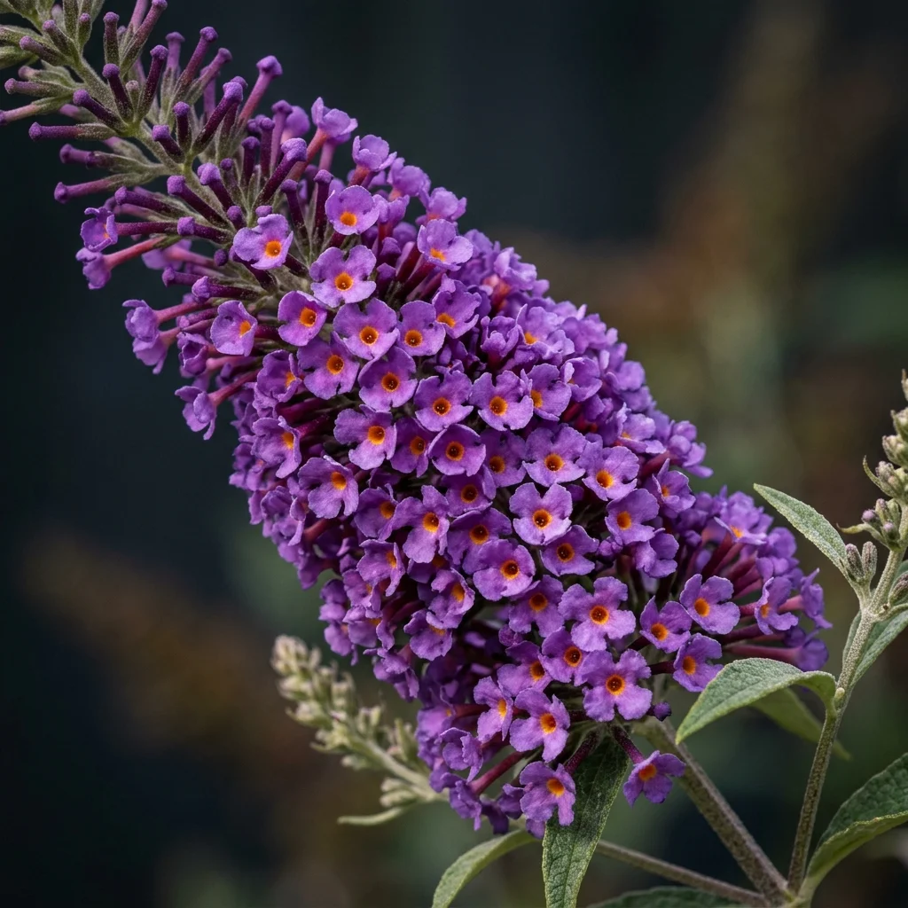 Botanical macro photography of Butterfly Bush (Buddleja davidii) - Plant AI care database