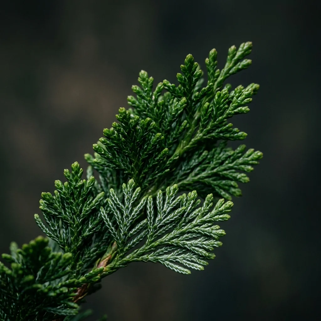Botanical macro photography of Dwarf Conifer (Chamaecyparis obtusa) - Plant AI care database