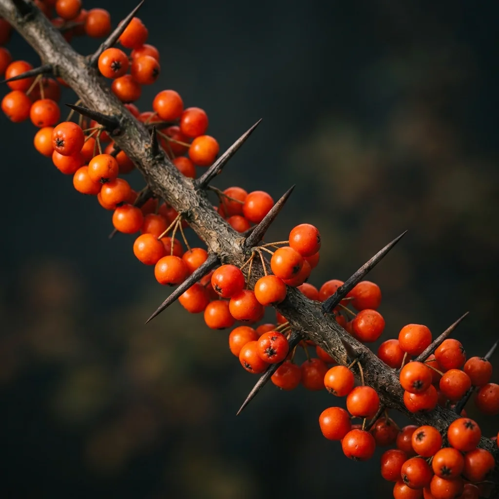 Botanical macro photography of Firethorn (Pyracantha coccinea) - Plant AI care database