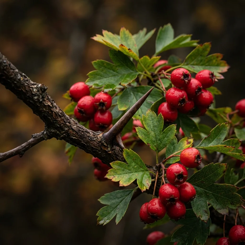Botanical macro photography of Hawthorn Shrub (Crataegus monogyna) - Plant AI care database