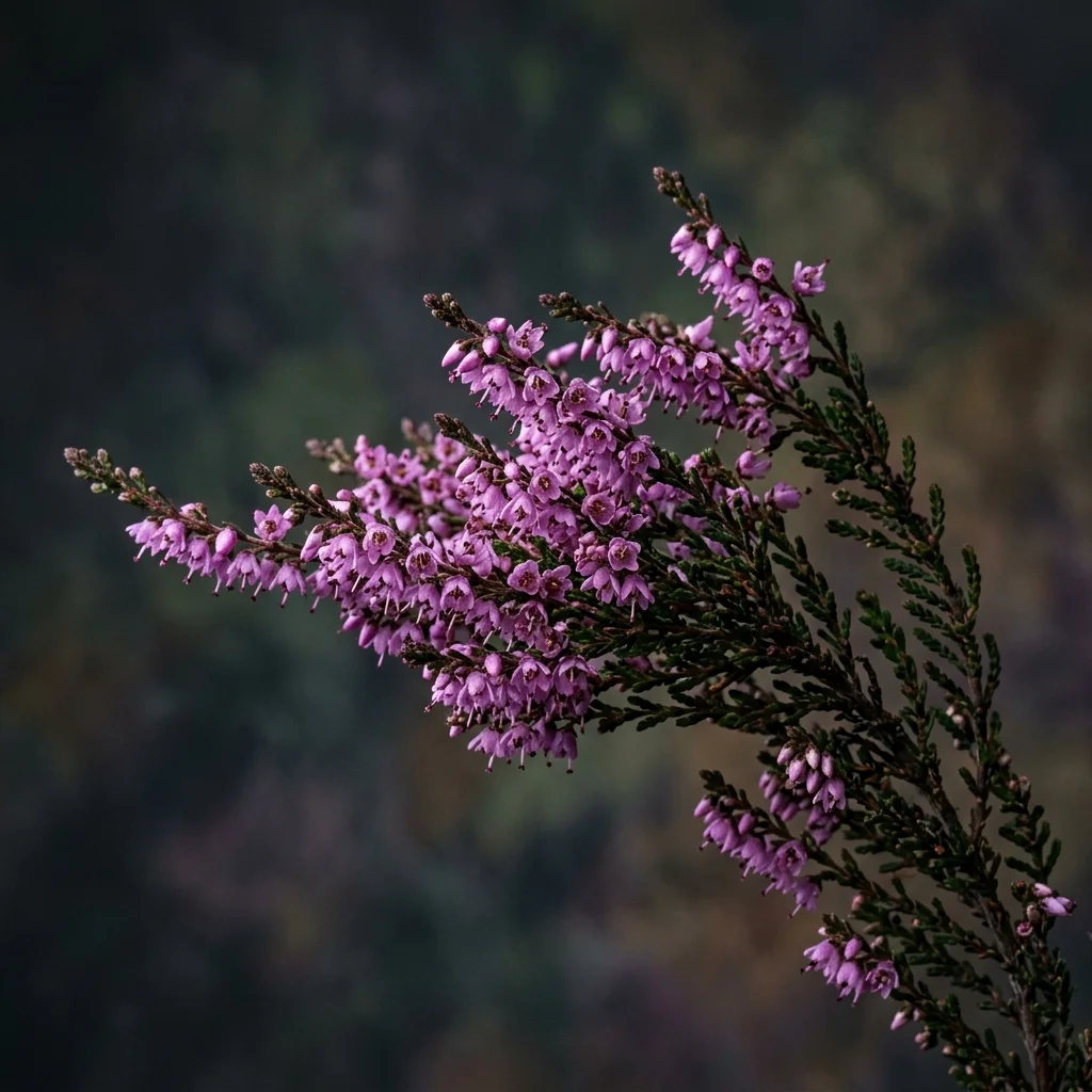 Botanical macro photography of Heather (Calluna vulgaris) - Plant AI care database
