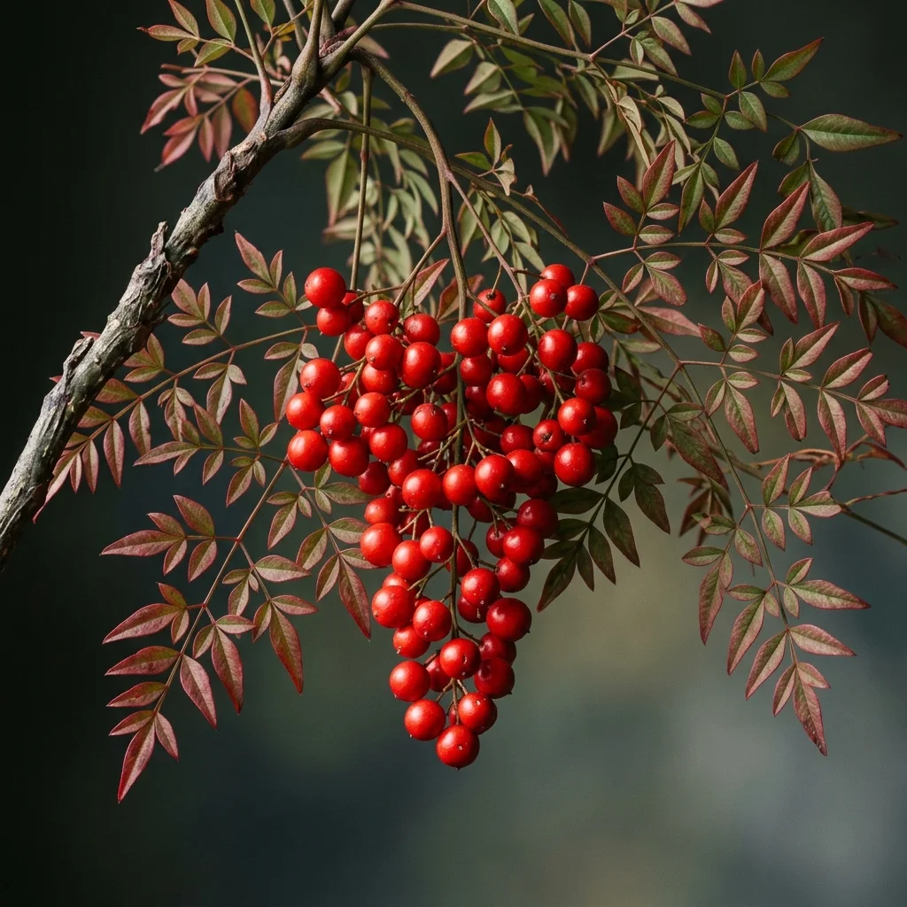 Botanical macro photography of Heavenly Bamboo (Nandina domestica) - Plant AI care database