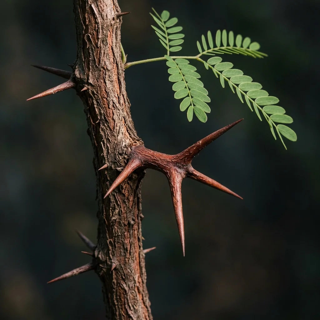 Botanical macro photography of Honey Locust Shrub (Gleditsia triacanthos) - Plant AI care database