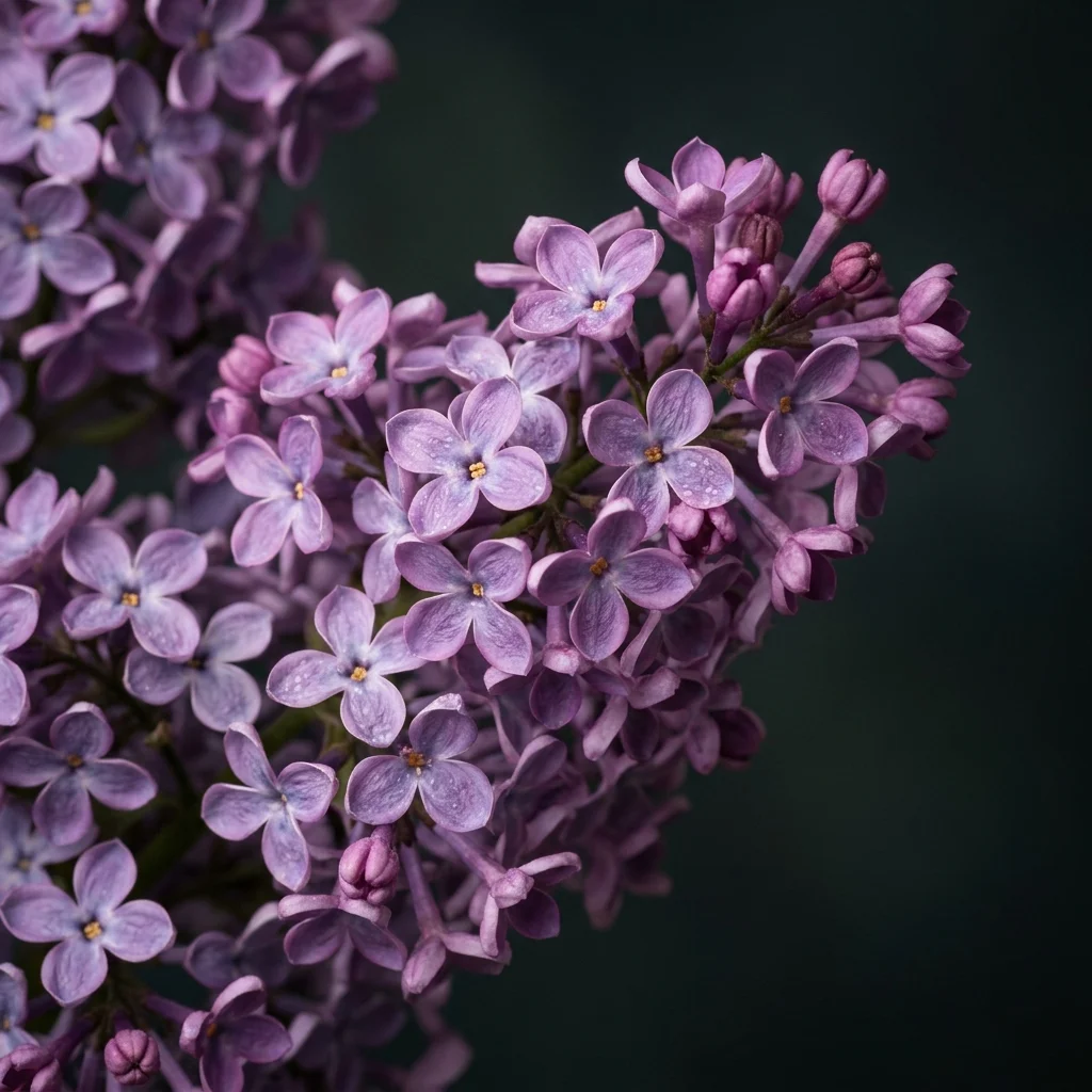 Botanical macro photography of Lilac (Syringa vulgaris) - Plant AI care database