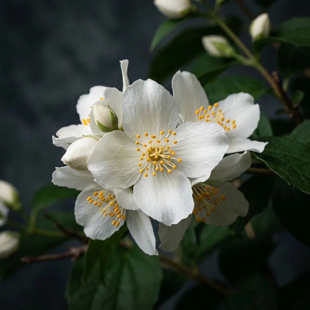 Botanical macro photography of Mock Orange (Philadelphus coronarius) - Plant AI care database