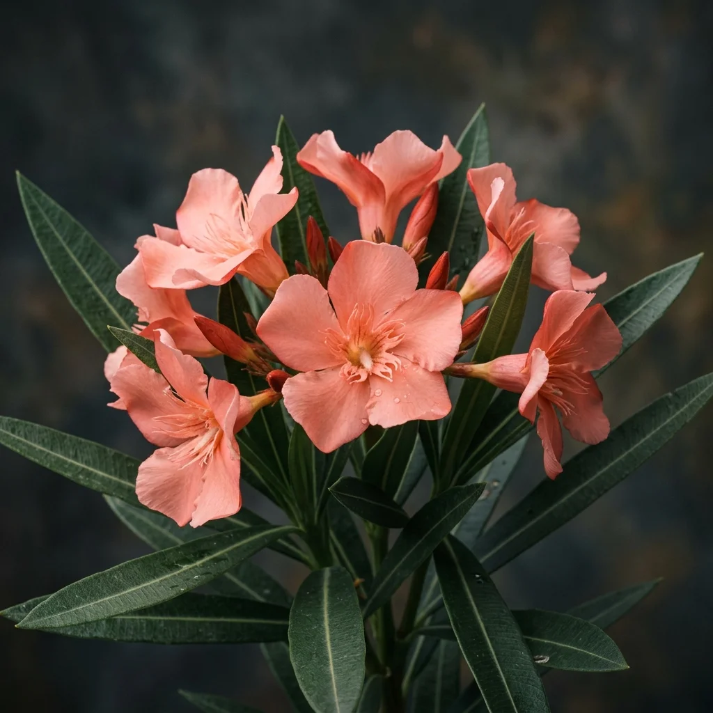 Botanical macro photography of Oleander (Nerium oleander) - Plant AI care database