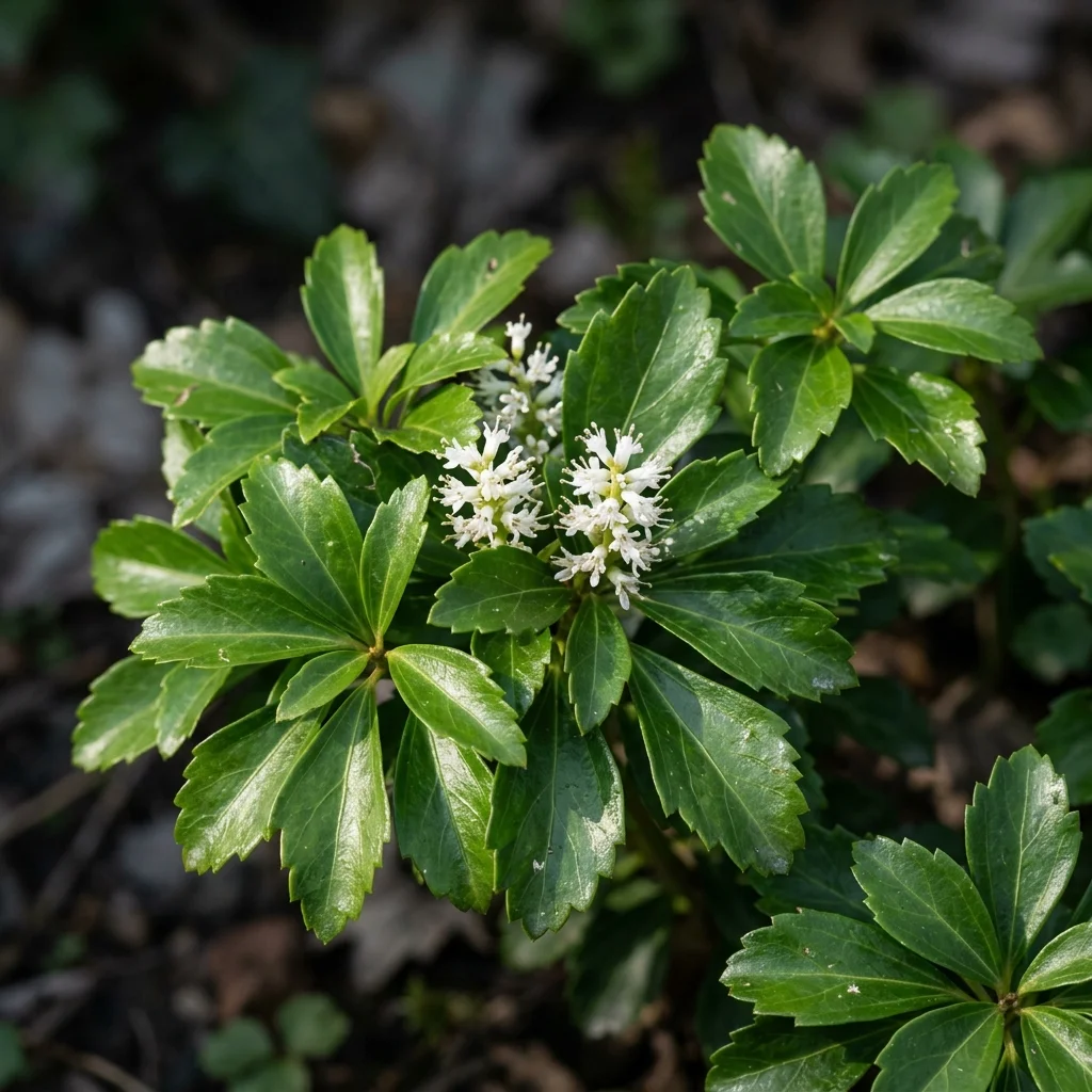 Botanical macro photography of Pachysandra (Pachysandra terminalis) - Plant AI care database
