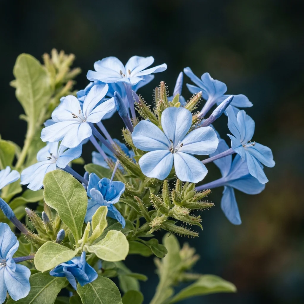 Botanical macro photography of Plumbago (Plumbago auriculata) - Plant AI care database