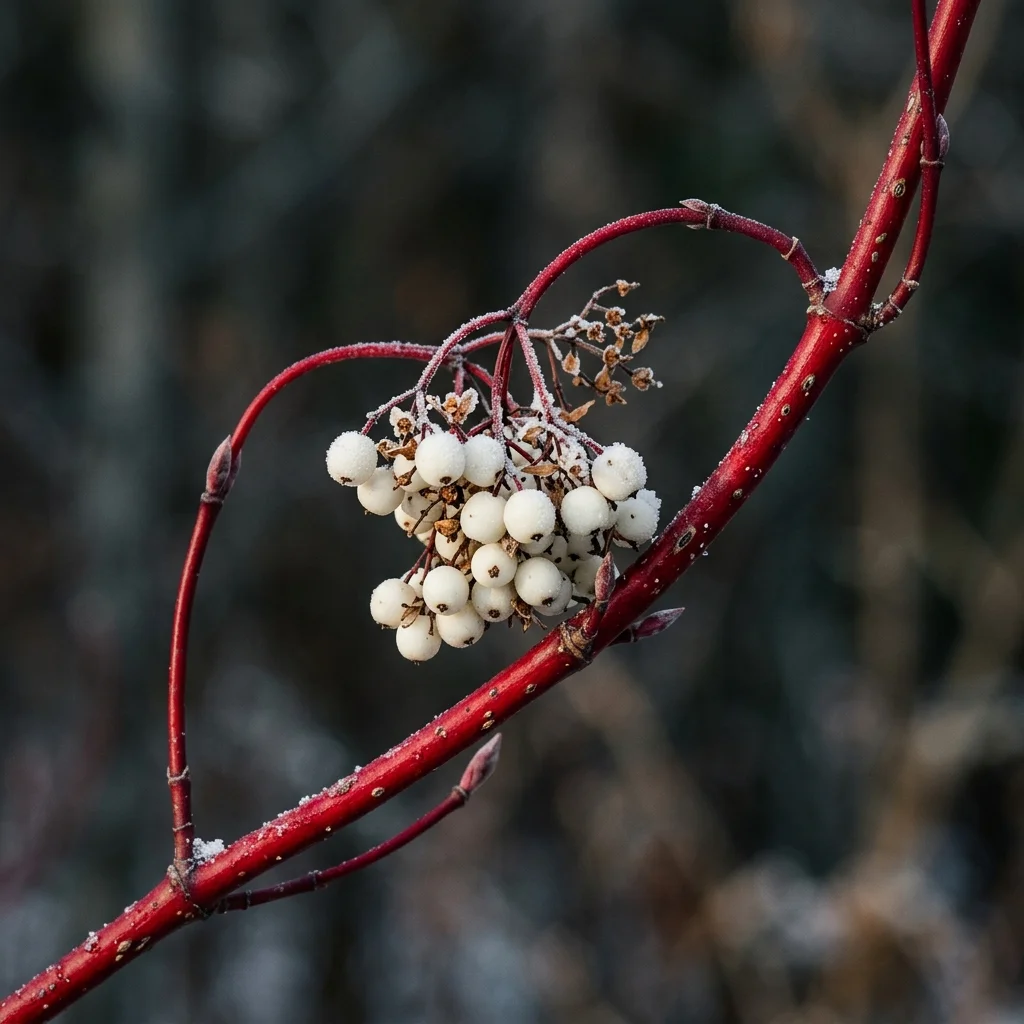 Botanical macro photography of Red Osier Dogwood (Cornus sericea) - Plant AI care database