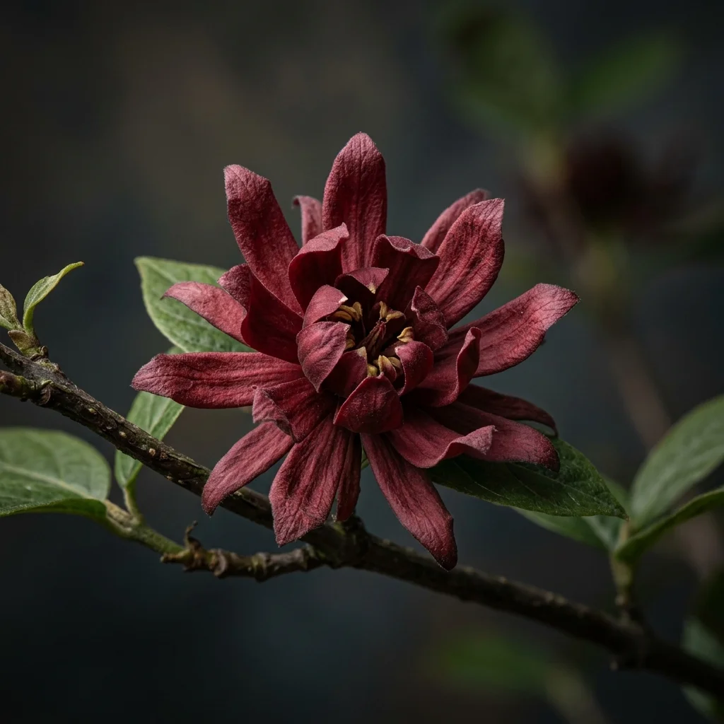 Botanical macro photography of Sweetshrub (Calycanthus floridus) - Plant AI care database