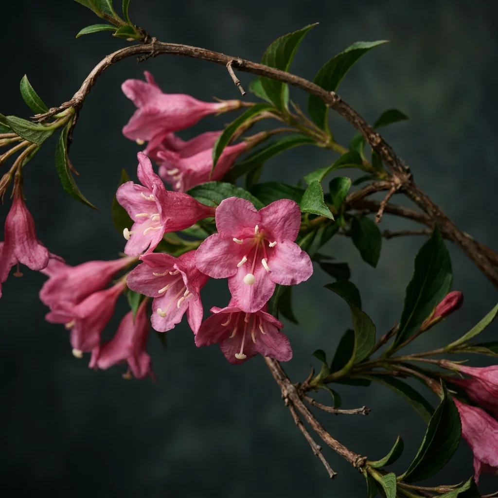 Botanical macro photography of Weigela (Weigela florida) - Plant AI care database