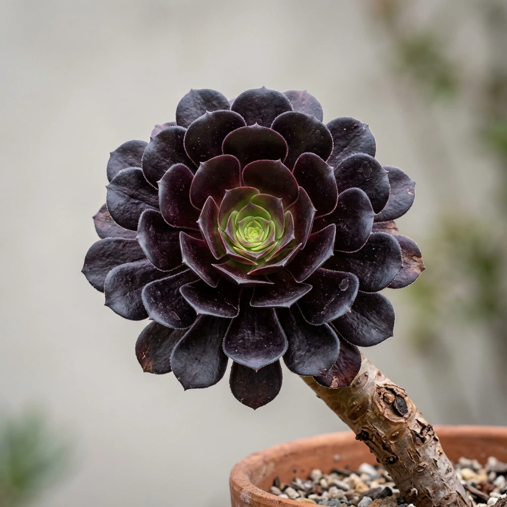How to care and identify Black Rose Aeonium (Aeonium arboreum 'Atropurpureum') - Plant AI care database